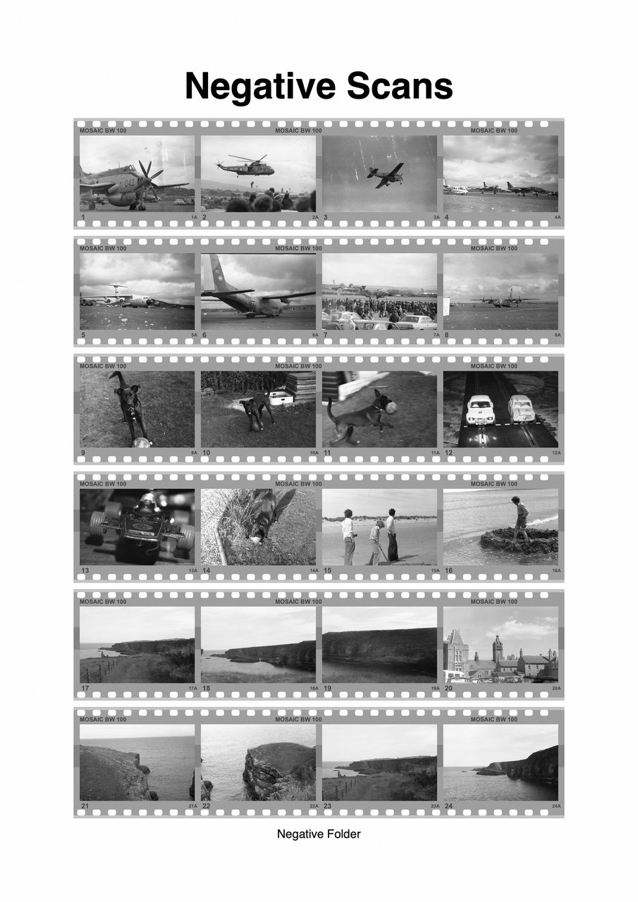 Black and white film contact sheet