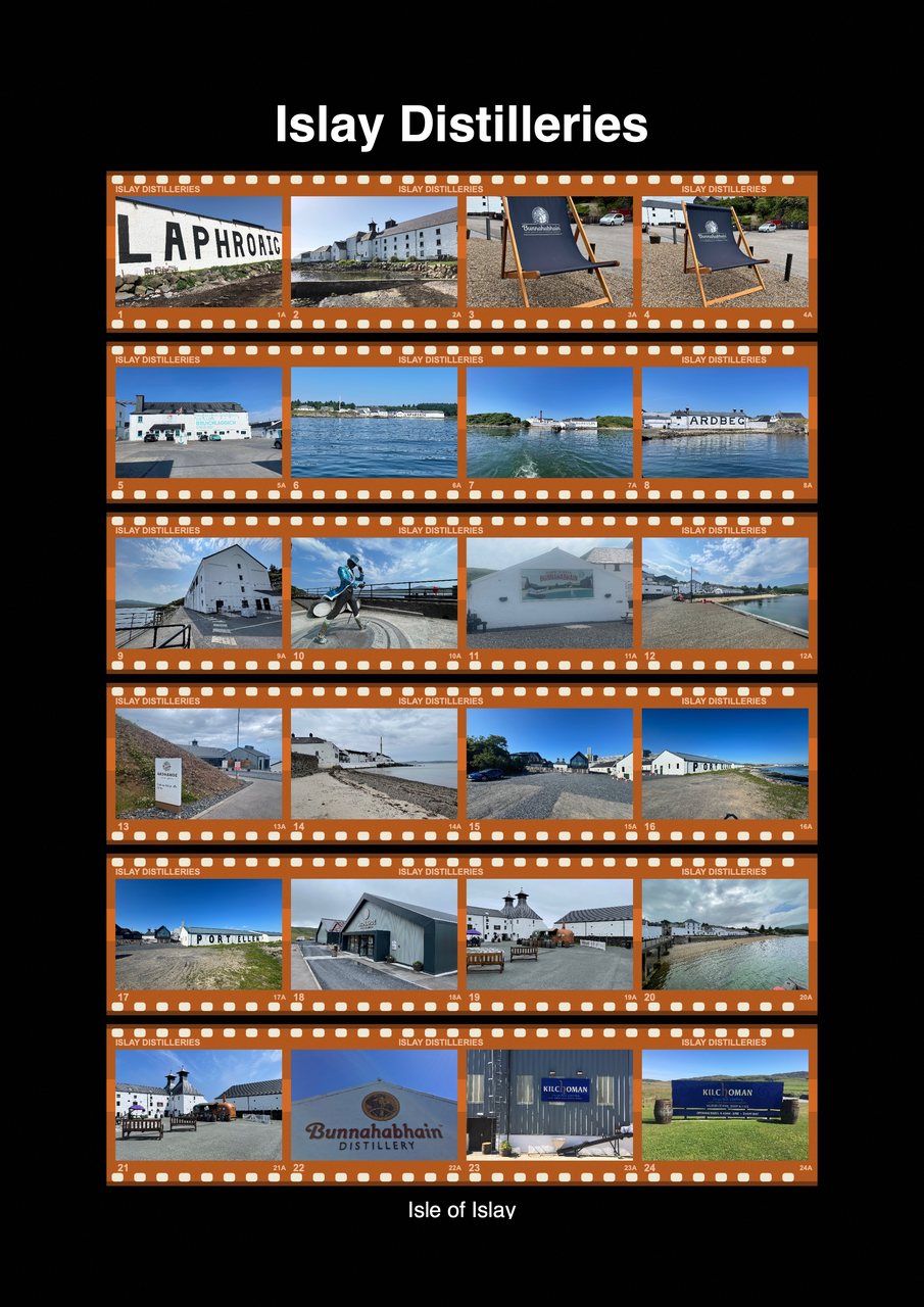 Film contact sheet with a custom name printed on the film edge